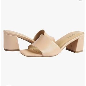Chunky block heel nude sandals